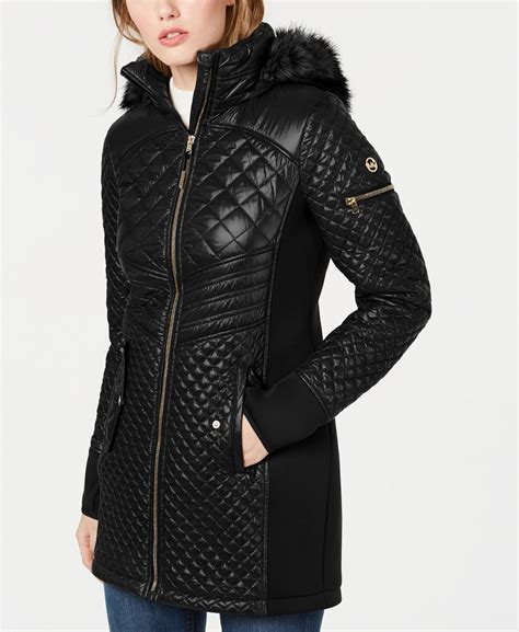 michael kors hooded faux-fur-trim down puffer coat created for macy's|Michael Kors hooded puffer coat.